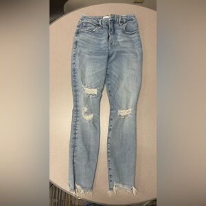 Good American Light Blue Distressed Skinny Jeans